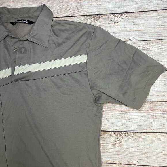 Travis Mathew Gray White Stripe Golf Polo Shirt Performance Men's Large - Picture 11 of 14